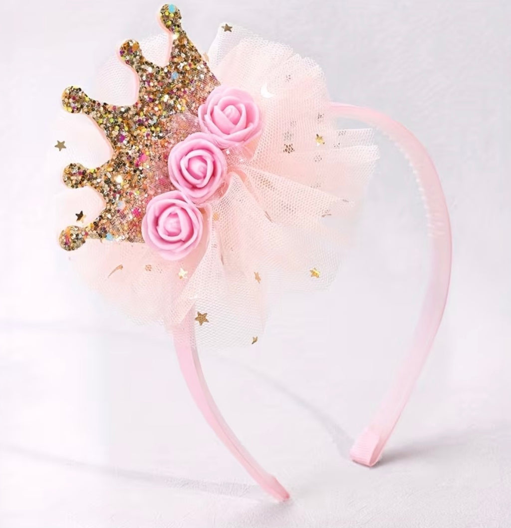 1pc Princess Crown Mesh Headband