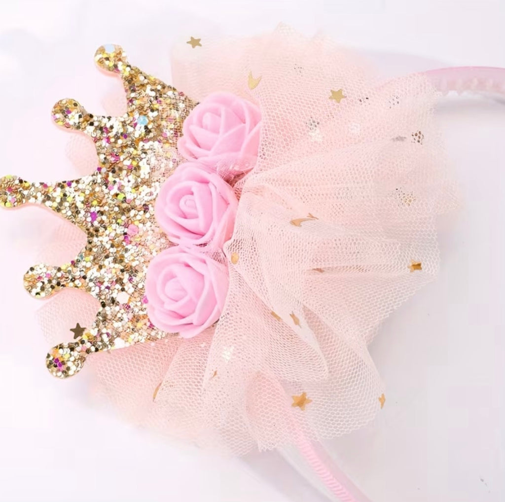 1pc Princess Crown Mesh Headband
