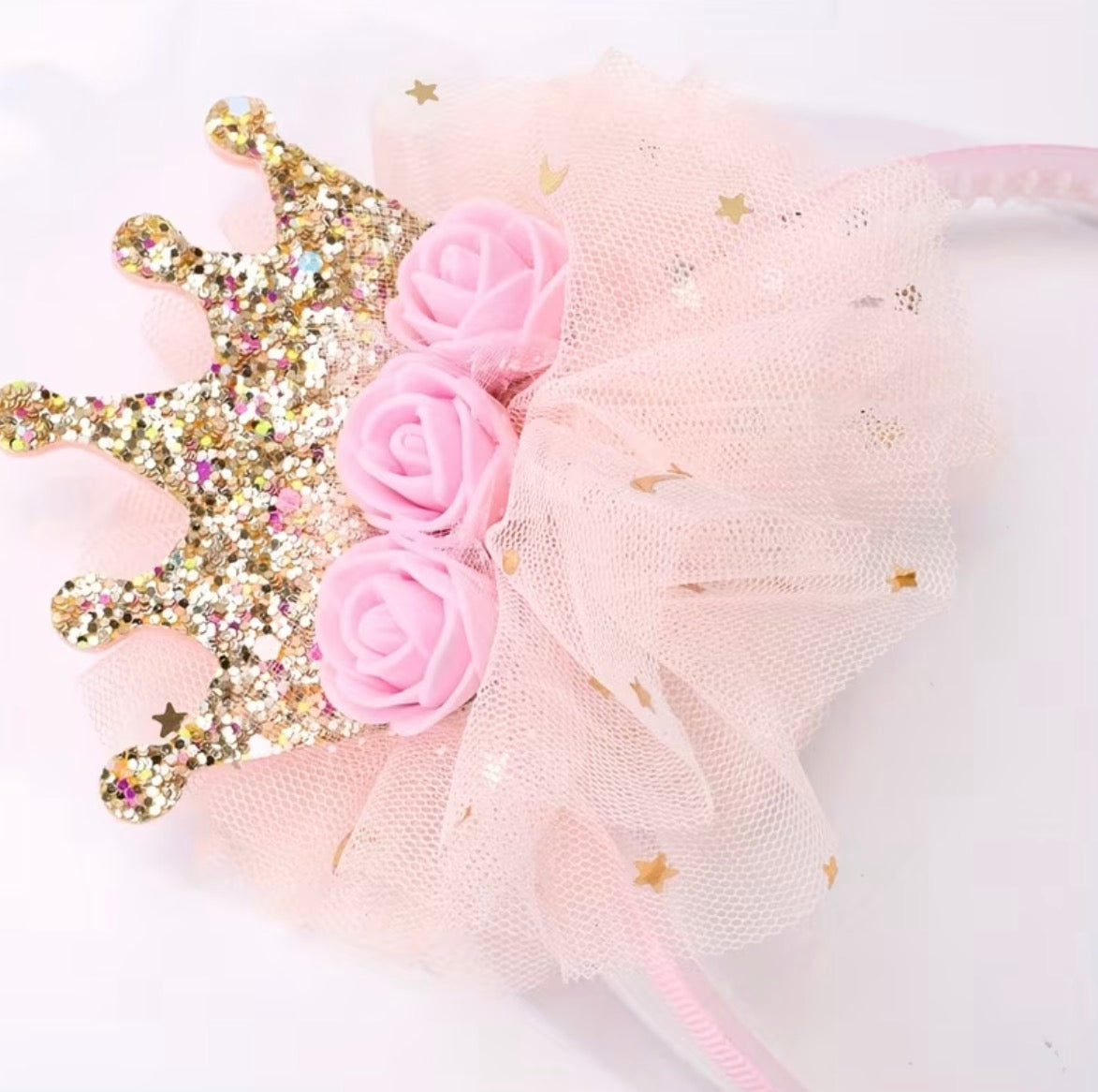 1pc Princess Crown Mesh Headband